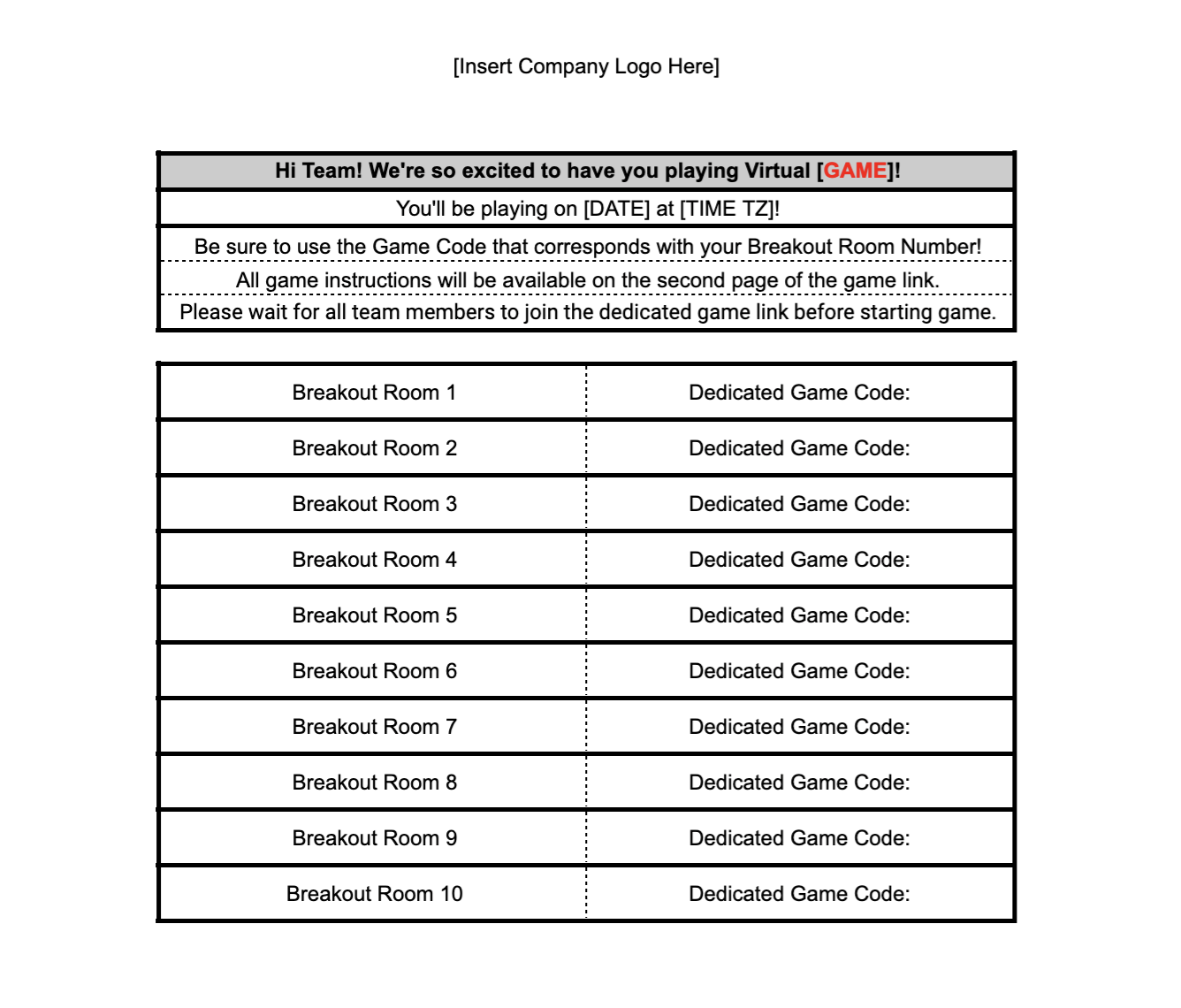 Game Links for Virtual Games Confetti 🎉